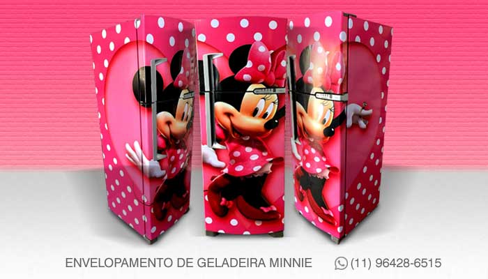 Envelopamento de Geladeira Minnie Mouse