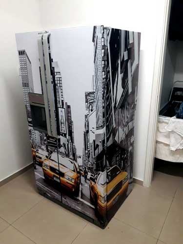 Envelopamento de geladeira Side By Side Nova York Times Square